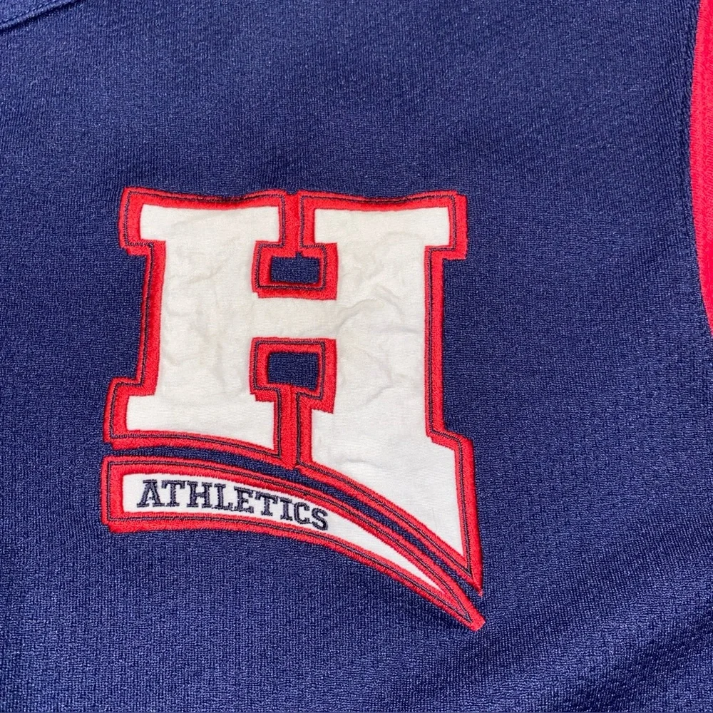 Vintage Tommy Hilfiger Baseball Jersey Size M‎ Blue Red Hilfiger Athletics